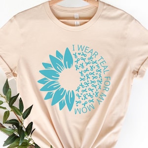Ovarian Cancer Survivor Shirt, Cancer Fighter Tee, Ovarian Cancer Graphic Tee, Ovarian Cancer Awareness Shirt, Teal Cancer Ribbon Shirt T010
