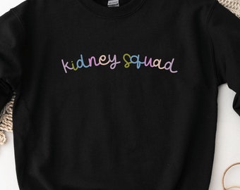 Moletom Kidney Squad, Camiseta de conscientização sobre doenças renais, Camiseta do Dia da Diálise, Técnico em Nefrologia, Camiseta inspiradora, Suéter da equipe de diálise, U048