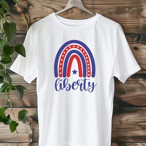 American Liberty Shirt, USA Patriotic Tee, Statue of Liberty Shirt, 4th of July Graphic Tee, Freedom Shirt, Red White and Blue Shirt, T091