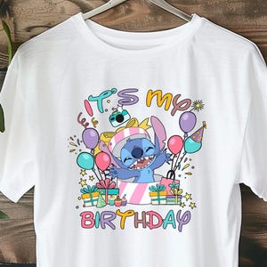 Maglietta per bambina con Stitch, maglietta coordinata per la famiglia con Lilo e Stitch, maglietta per festa di compleanno Disney, maglietta regalo con Stitch dei cartoni animati, maglietta Disney, D039