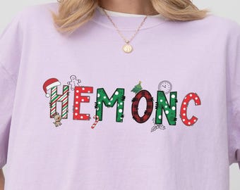 HemOnc Christmas Shirt, Hematology Oncology Xmas Shirt, Retro HemOnc Nurse Shirt, Holiday Cancer Unit Shirt, Cute Oncology Nurse Tee, S290