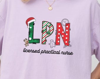 LPN Christmas Shirt, Licensed Practical Nurse Xmas Shirt, Holiday LPN Nurse Gift, Cute Xmas Nurse Shirt, Licensed Registered Nurse, S298
