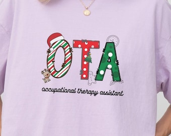OTA Christmas Shirt, Occupational Therapy Assistant Xmas T-Shirt, Cute Holiday OTA Gift, Retro OTA Xmas Nurse Shirt, Trendy Therapy Tee S300
