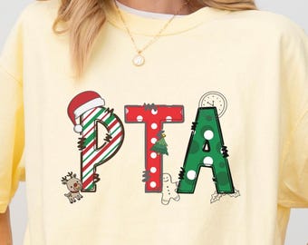 PTA Christmas Shirt, Parent Teacher Association Candy Cane Shirt, PTA Holiday Shirt, Xmas School Shirt Gift, Cute Teacher Appreciation, S295