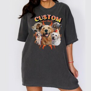 Custom Bootleg Pet T-Shirt, Dog Bootleg Shirt With Photo, 90s Vintage Graphic Dog Lover T-Shirt, Personalized Pet Gift. S191