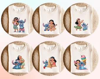 Disney Lilo And Stitch Shirt, Cute Stitch And Lilo T-Shirt For Kids, Cute Summer Disney Stich Tee For Girls, Disney Birthday Gift, D012