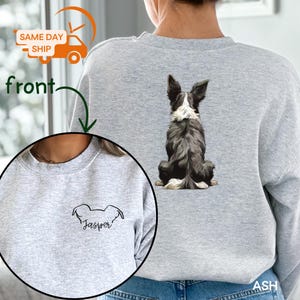 Custom Border Collie Sweater, Personalized Collie Tee, Border Collie Mom Gift, Dog Lover Gift,Cute Dog Name Sweater, Dog Ears Outline, U227