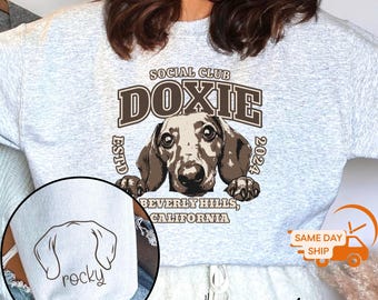 Custom Dachshund Sweatshirt, Dachshund Personalized Sweatshirt, Wiener Dog Mama Shirt, Dachshund Mom Gift, Dog Memorial Shirt, U260