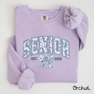 Senior Class Sweatshirt, Coquette Bow Shirt, Floral Arch Shirt, Senior 2025 Tee, Senior Crewneck, Graduation Shirt, Aesthetic Bow Tee, X001