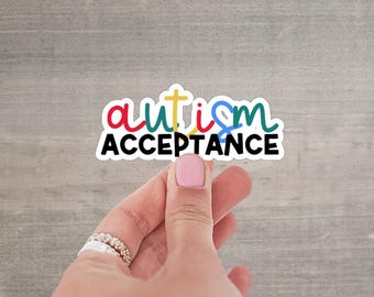 Autocollant d'acceptation de l'autisme, autocollant de sensibilisation à l'autisme, autocollant de neurodiversité, sensibilisation à l'autisme, autocollant autiste, autocollants de santé mentale, P020
