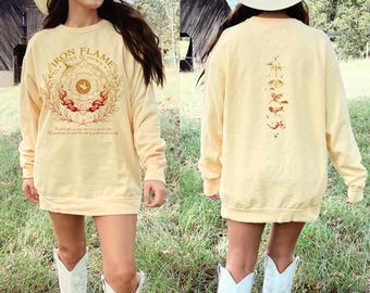 Iron Flame Sweatshirt, Burn It Down Fourth Wing Shirt, Basgiath War College Gift, Fantasy Book Lover Crewneck, Empyrean Tee, D004