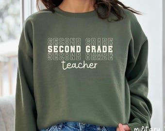 2nd Grade Teacher Sweatshirt, 2nd Grade Teacher, 2nd Grade Team Shirt, Elementary Teacher, Back to School, Teacher Graduate Sweater, U080