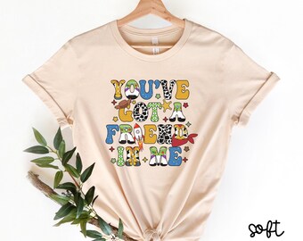 Camiseta "Tienes un amigo en mí", camiseta de Toy Story de Disney, camiseta de viaje de Disney, camiseta de amigos de Disney, camiseta de personajes de Toy Story, D044