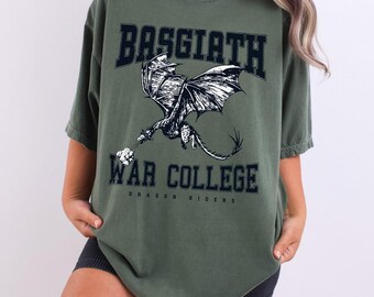 Basgiath War College T-Shirt, Dragon Rider Flying Tee, Fourth Wing Fantasy Shirt, Bookish Reader Comfort Top, Violet Gift Shirt, B001