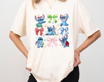 Disney Stitch Coquette Bows Shirt, Stitch Disneyland Comfort Colors Shirt, Magical Kingdom Shirt, Disney Castle Shirt, Disney Vacation, B047