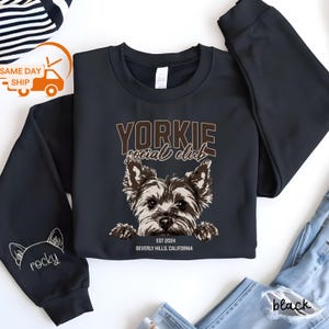 Yorkie Social Club Sweatshirt, Yorkshire Terrier Mutter, Yorkie Mom Pullover, Yorkie Liebhaber Geschenke, Yorkshire Terrier Pullover, Yorkie Geschenke, U268