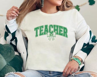 Camiseta de professor de São Patrício, camiseta do Dia de São Patrício, camiseta trevo, presente para professor irlandês, camiseta retrô de São Patrício, camiseta de retorno às aulas, Y194