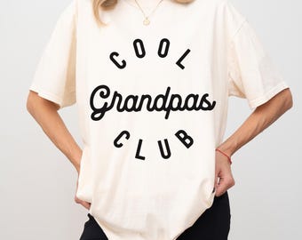 Cool Grandpas Club T-Shirt, Funny Papa Gift Tee, Vintage Style Grandparent Shirt For Grandpa, Trendy Family Club Grandpa Shirt, S334