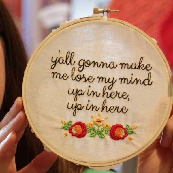 Yall Gonna Make Me Lose My Mind / Rap DMX / 6 inch hoop embroidery art