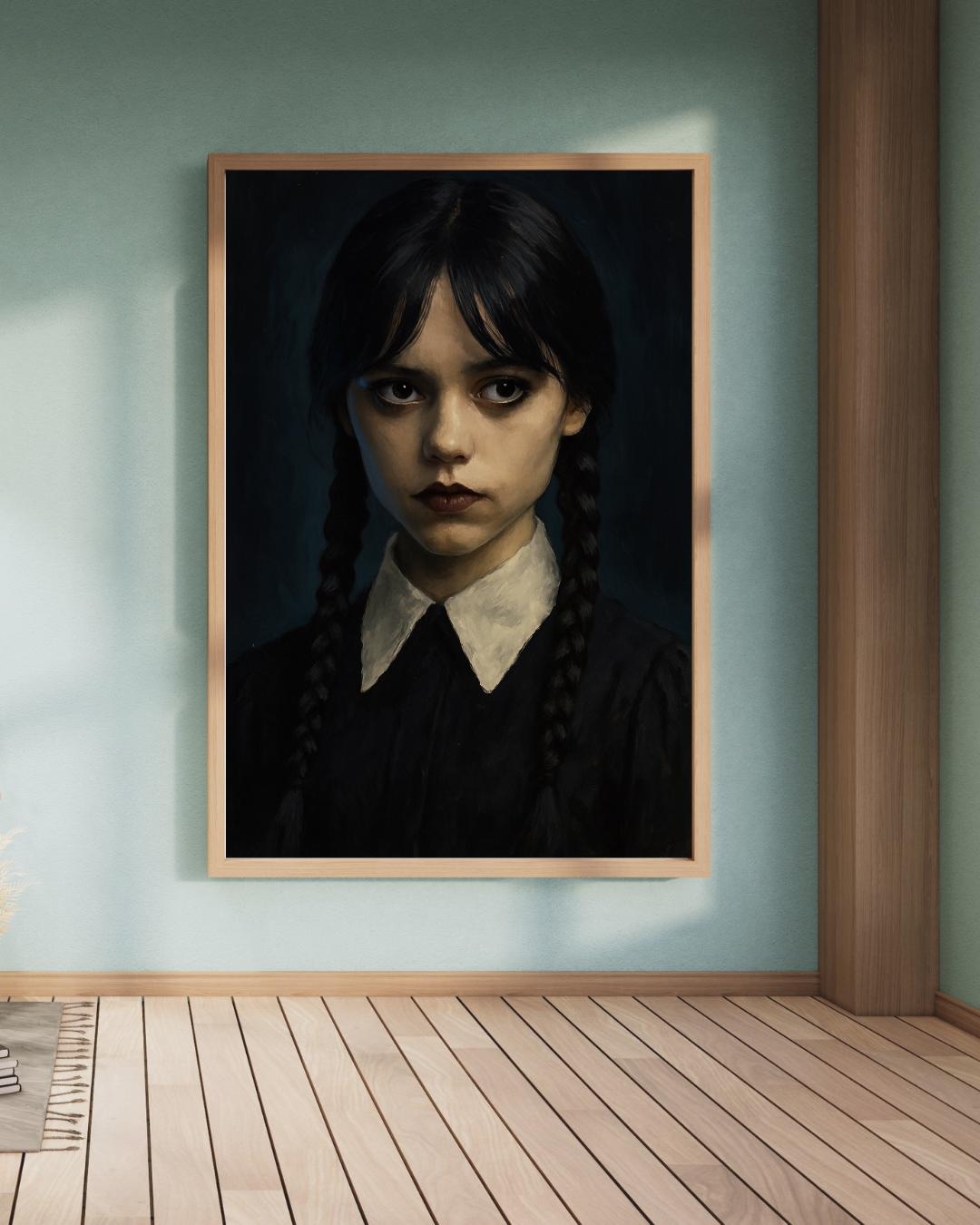 Wednesday Rug Wednesday Addams Digital Art Print | Gothic Wall Decor | 24x36 Inch ...