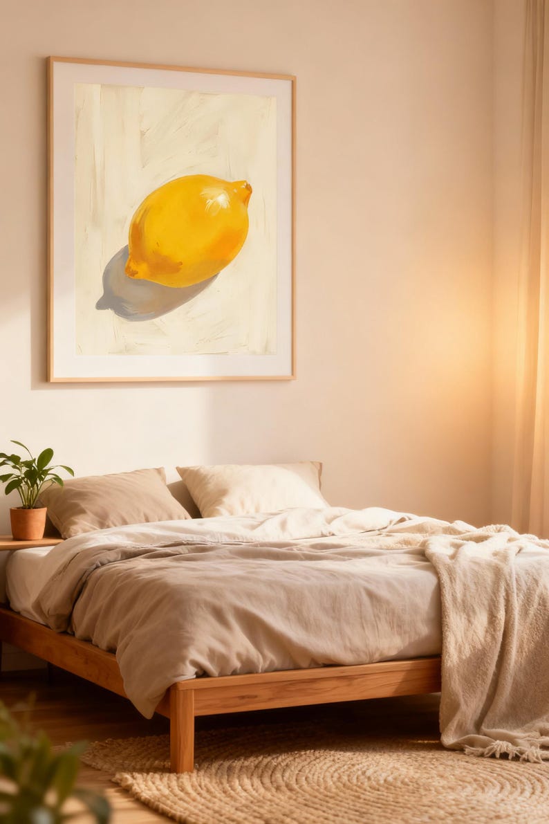 Bright Yellow Lemon Art Print: Modern Kitchen Decor (PDF Download) - Etsy