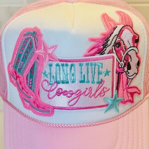 Long Live Cowgirls Pink/White Trucker hat