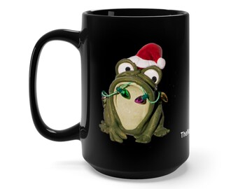 Naughty, Ba Humfrog, Mug, 15 oz, Frog Christmas mug, Christmas cup, Christmas decor, Frog, Secret Santa, Naked Santa, Naught Santa, toad