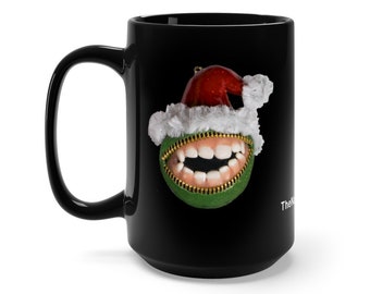 Naughty, Laughing, All The Way, Mug, 15 oz, Coffee cup, Christmas coffee mug, Christmas decor, Secret Santa, Naughty Santa, Naked Santa, cup