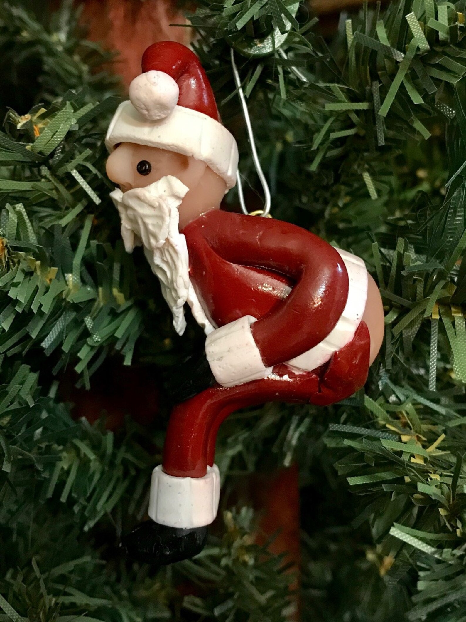 Naughty Mooning Santa Claus Christmas Ornament Santa Etsy