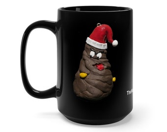 Naughty, Dung, Daddy, Mug, 15 oz, Christmas coffee cup, coffee mug, Dung, Poo, Crap, Shit, Pile of, Naked Santa, Naught Santa, Secret Santa