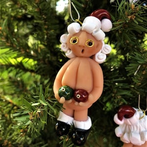 Naughty Mrs Santa Claus, Christmas Ornament, Christmas balls, Naked Santa, Naughty Santa, Package Decoration