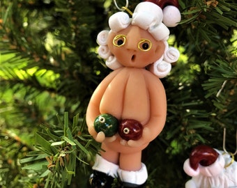 Naughty Mrs Santa Claus, Christmas Ornament, Christmas balls, Naked Santa, Naughty Santa, Package Decoration