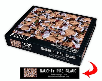 Naughty Christmas, jigsaw puzzle, funny Santa jigsaw, puzzle, Mrs Claus, fun, puzzle, gifts, stocking stuffers, festive games,  jig saw