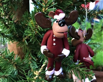 SOLD OUT - Please do NOT order  Naughty Kiss My Mistletoe Moose, Christmas Ornament, Christmas Moose, Tree Ornament, Package ornament