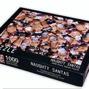 Naughty Christmas, jigsaw puzzle, funny Santa jigsaw, puzzle, Mrs Claus, fun, puzzle, gifts, stocking stuffers, festive games,  jig saw
