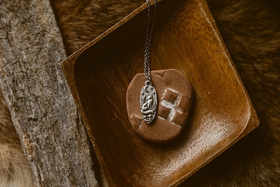 fox and fern. an antiqued silver starry night woodland fox talisman necklace. intuition, adaptability, wild wisdom.