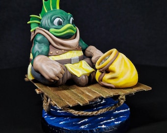 Handbemalte Fishman Resin Statue: 3D Gedrucktes Resin Sammlerstück
