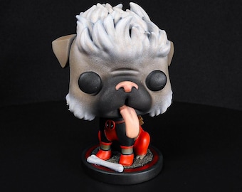Handbemalte Dogpool Resin Statue: 3D Gedrucktes Deadpool & Wolverine Fan Art Sammlerstück