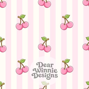 Encanto de cereza - Patrón de superficie sin costuras de verano - Archivo PNG de descarga digital