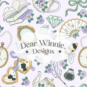 Patrón sin costuras inspirado en Bridgerton de la Regencia - Archivo PNG de descarga digital