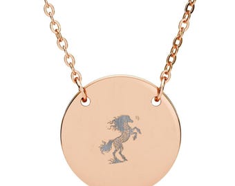 Horse Pendant, 316L Stainless Steel Engraved Chinese Zodiac Jewelry