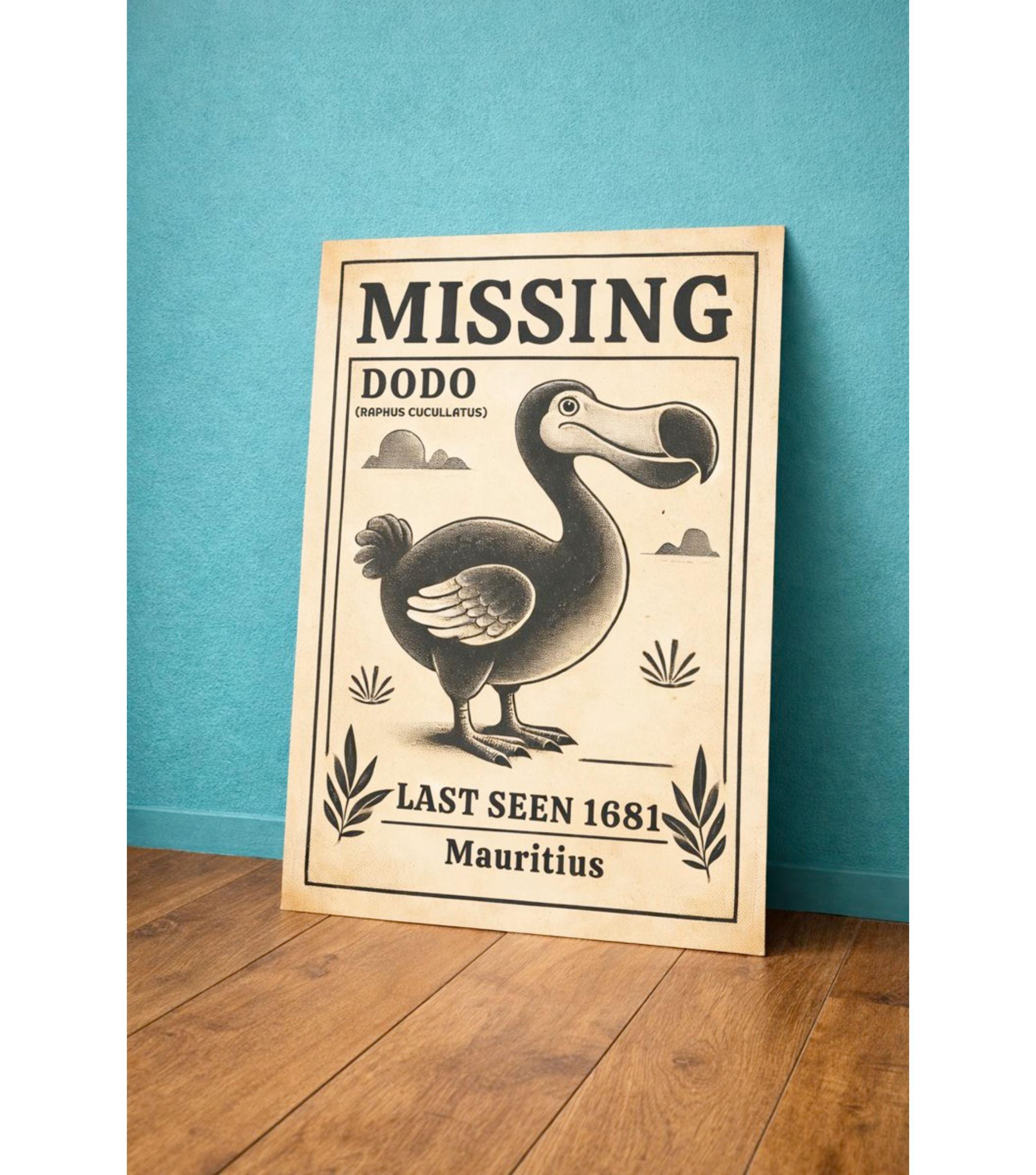 Vintage Dodo Poster: Funny Extinct Bird Print - Mauritius (digital ...