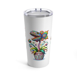 Tumbler 20oz with Carnivorous Plant Design - Succulent Lover Gift, Botanical Print Cup, Plant Lady Theme, Nature Inspired Mug, Gardening