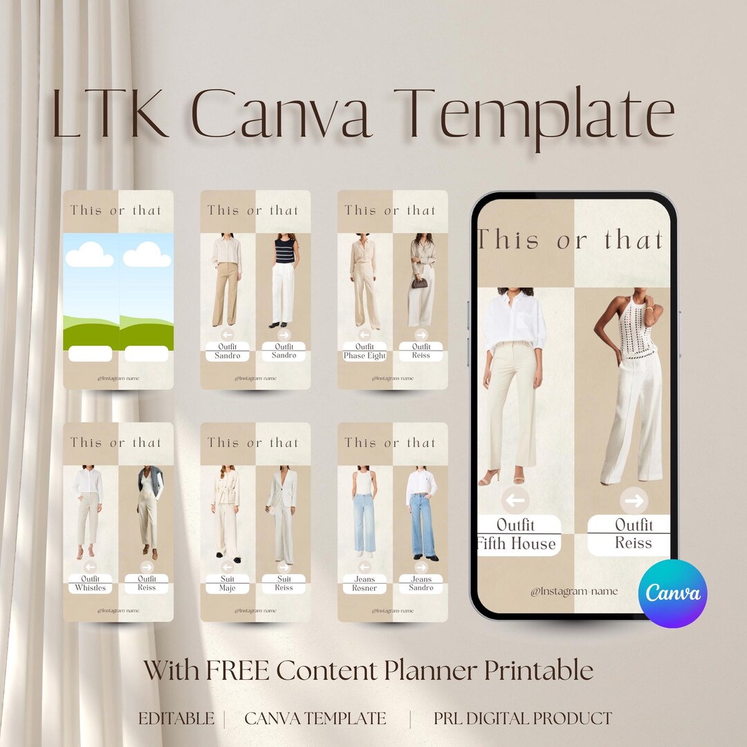 LTK Canva Template This or That for Pinterest Bloggers | Faceless ...