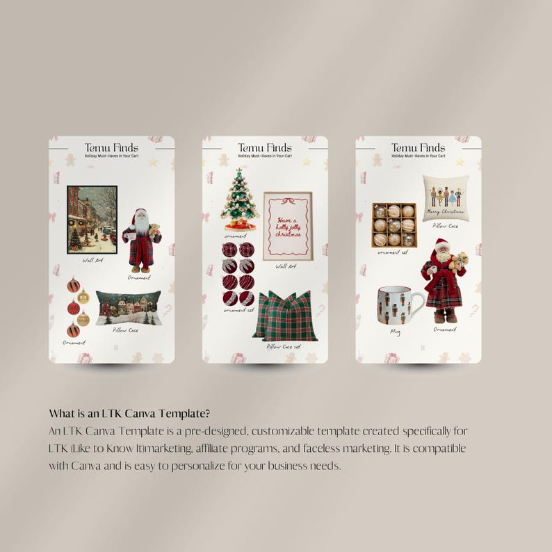 LTK Canva Template Christmas Temu Guide. Editable Instagram Layout for ...