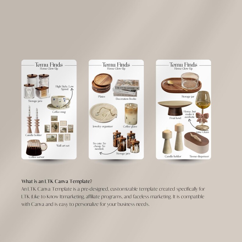 15 LTK Canva Templates Temu Home Favorites for Instagram Influencers ...