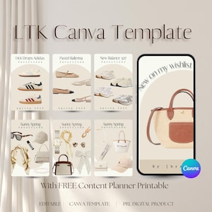 LTK Canva Template Trendsetter Instagram story & Pinterest Mockups for fashion influencers image 1