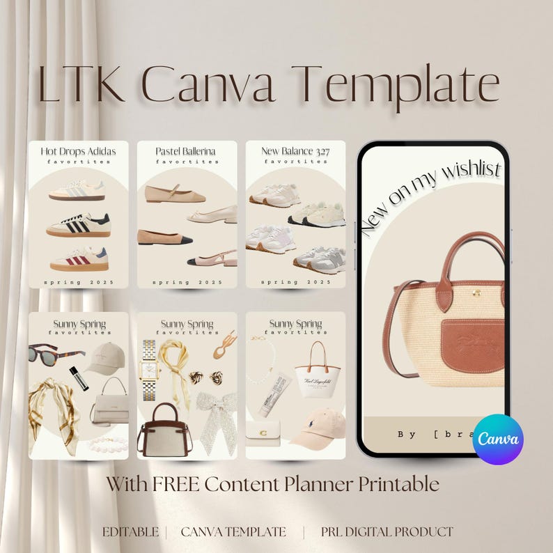 LTK Canva Template Trendsetter Instagram story & Pinterest Mockups for fashion influencers image 1