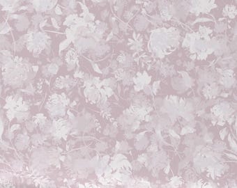 Layered Peonies in Light Mauve Wallpaper: Baby Girl Nursery, Neutral Cottagecore Floral, Peel and Stick, Pre-Pasted, Non-Pasted