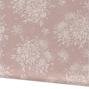 Dusty Rose Pink Dahlia Wallpaper, Painted Floral Wallpaper, Neutral Nursery or Bedroom Wallpaper, Renters Pre-Pasted, Peel & Stick Wallpaper
